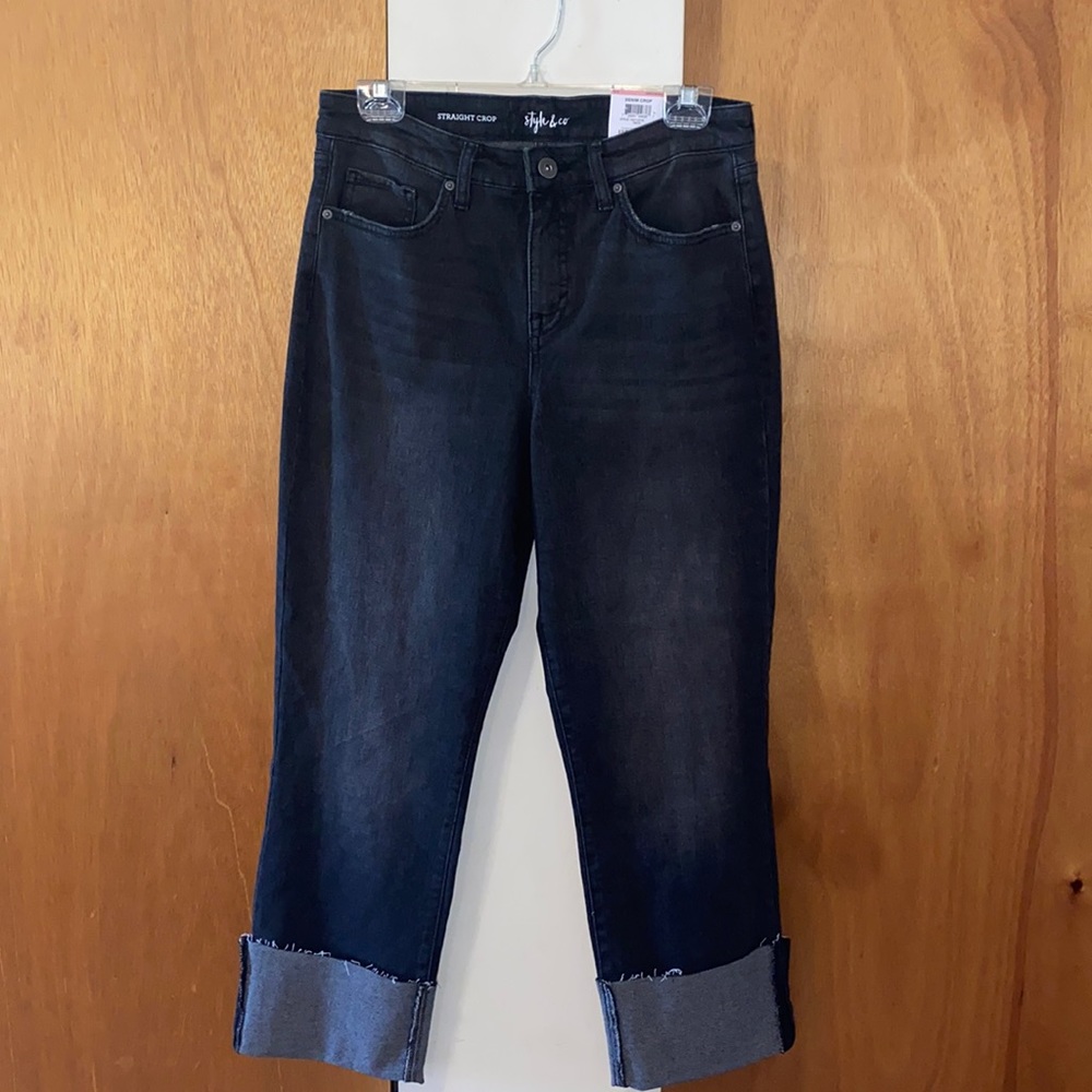 ♣️NWT Style & Co. Straight Crop High Rise Jeans